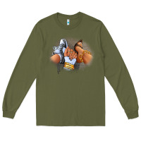 Army Green Sneaker and heel afro woman Long Sleeve Tee - RanaPortraitStore