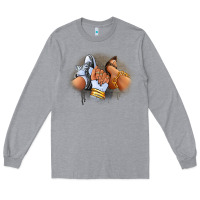 Heather Grey Sneaker and heel afro woman Long Sleeve Tee - RanaPortraitStore