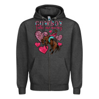 Charcoal Heather cowboy take me away Zipper Hoodie - OliviaCreatesArt