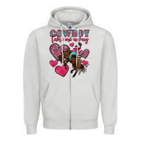 Dove Grey cowboy take me away Zipper Hoodie - OliviaCreatesArt