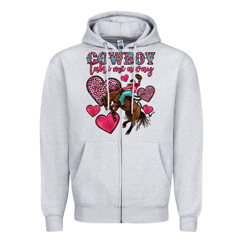 Cowboy Take Me Away Zipper Hoodie by OliviaCreatesArt | Teevron