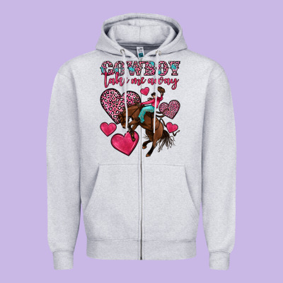 Cowboy Take Me Away Zipper Hoodie Designed By Oliviacreatesart