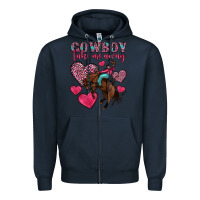 Navy cowboy take me away Zipper Hoodie - OliviaCreatesArt