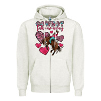 Oatmeal Heather cowboy take me away Zipper Hoodie - OliviaCreatesArt
