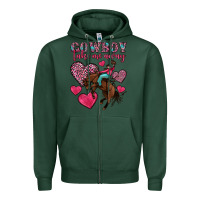 Sports Green cowboy take me away Zipper Hoodie - OliviaCreatesArt