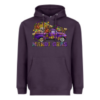 Plum mardi gras skull truck Heavyweight Hoodie - FaDigitalArtStudio