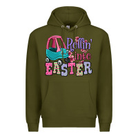 Army Green Easter Day Rollin into Easter toddler car Premium Hoodie - OliviaCreatesArt