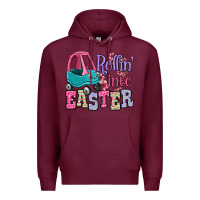 Burgundy Easter Day Rollin into Easter toddler car Premium Hoodie - OliviaCreatesArt