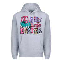 Heather Grey Easter Day Rollin into Easter toddler car Premium Hoodie - OliviaCreatesArt