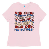 Bubblegum Pink our flag Ladies Tee - MaliasSmallBusiness