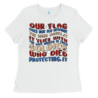 White our flag Ladies Tee - MaliasSmallBusiness