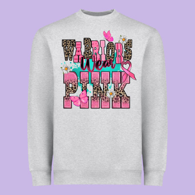 Warriors Wear Pink Cancer Awareness Heavyweight Sweatshirt Designed By Howdyjamesfarm