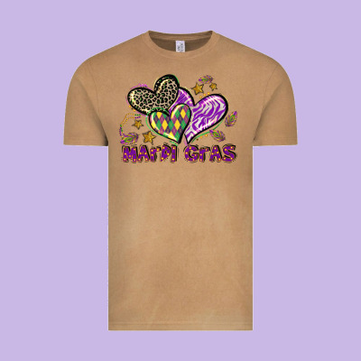 Mardi Gras Heart Vintage Tee Designed By Lillyallendesigns