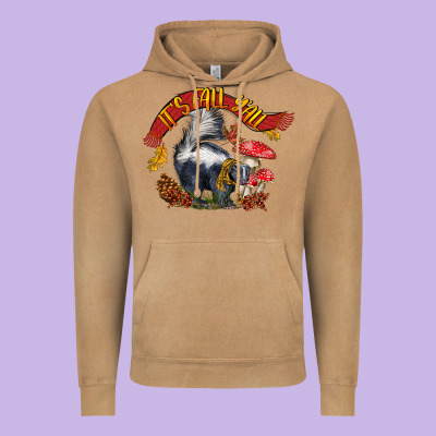It's Fall Y'all Skunk Vintage Hoodie Designed By Lillyallendesigns