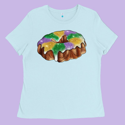 Mardi Gras King Cake Ladies Tee Designed By Ranaportraitstore