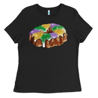 Black mardi gras king cake Ladies Tee - RanaPortraitStore