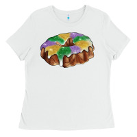 White mardi gras king cake Ladies Tee - RanaPortraitStore