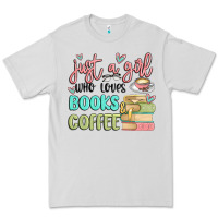 Dove Grey just a girl who loves books and coffee Premium Tee - MaliasSmallBusiness