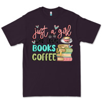 Plum just a girl who loves books and coffee Premium Tee - MaliasSmallBusiness