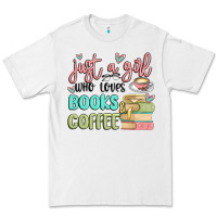 White just a girl who loves books and coffee Premium Tee - MaliasSmallBusiness