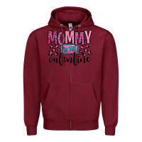 Burgundy mommy is my valentine Zipper Hoodie - OliviaCreatesArt