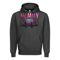 Charcoal Heather mommy is my valentine Zipper Hoodie - OliviaCreatesArt