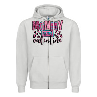 Dove Grey mommy is my valentine Zipper Hoodie - OliviaCreatesArt