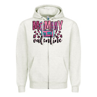 Oatmeal Heather mommy is my valentine Zipper Hoodie - OliviaCreatesArt