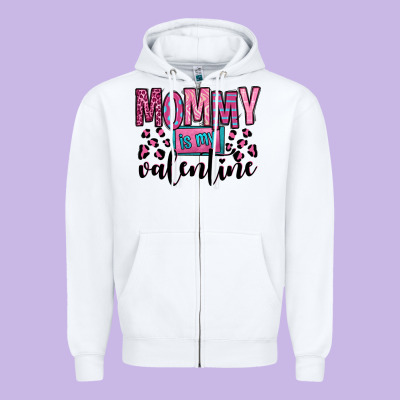 Mommy Is My Valentine Zipper Hoodie Designed By Oliviacreatesart
