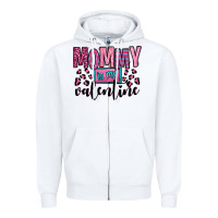 White mommy is my valentine Zipper Hoodie - OliviaCreatesArt