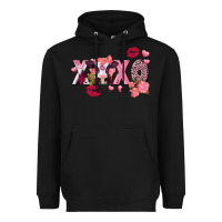 Black Xoxo Baby Cow Valentine's Day Heavyweight Hoodie - FaDigitalArtStudio