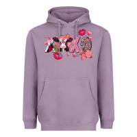 Lavender Xoxo Baby Cow Valentine's Day Heavyweight Hoodie - FaDigitalArtStudio