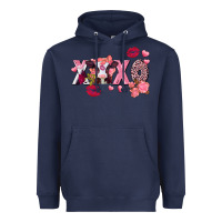 Navy Xoxo Baby Cow Valentine's Day Heavyweight Hoodie - FaDigitalArtStudio