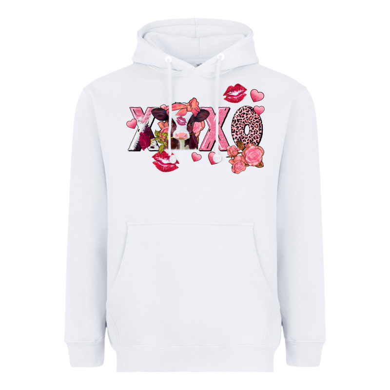 Xoxo Baby Cow Valentine's Day Heavyweight Hoodie by FaDigitalArtStudio | Teevron