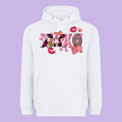 Xoxo Baby Cow Valentine's Day Heavyweight Hoodie Designed By Fadigitalartstudio