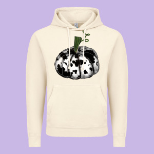 Watercolor Cowhide Halloween Pumpkin Vintage Hoodie Designed By Ranaportraitstore