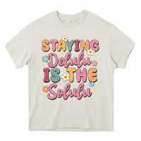 Cream staying delulu is the solulu Heavy Core Tee - MaliasSmallBusiness