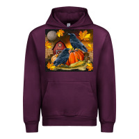 Mauve Wine Fall Crow Urban Hoodie - LillyAllenDesigns