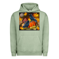 Pigment Oil Green Fall Crow Urban Hoodie - LillyAllenDesigns