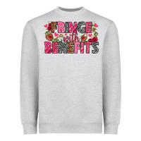 Heather Grey Fringe with benefits Valentine's Day Heavyweight Sweatshirt - HowdyJamesFarm