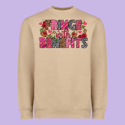Fringe With Benefits Valentine's Day Heavyweight Sweatshirt Designed By Howdyjamesfarm