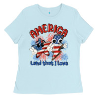 Baby Blue america land that i love Ladies Tee - MaliasSmallBusiness