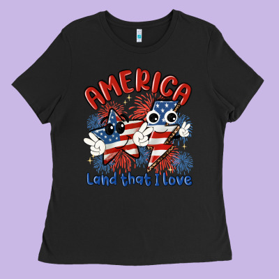 America Land That I Love Ladies Tee Designed By Maliassmallbusiness
