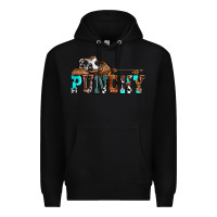 Black western cowboy hat punchy Premium Hoodie - OliviaCreatesArt