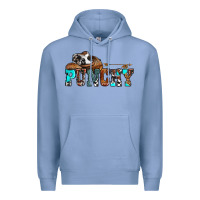 Colony Blue western cowboy hat punchy Premium Hoodie - OliviaCreatesArt