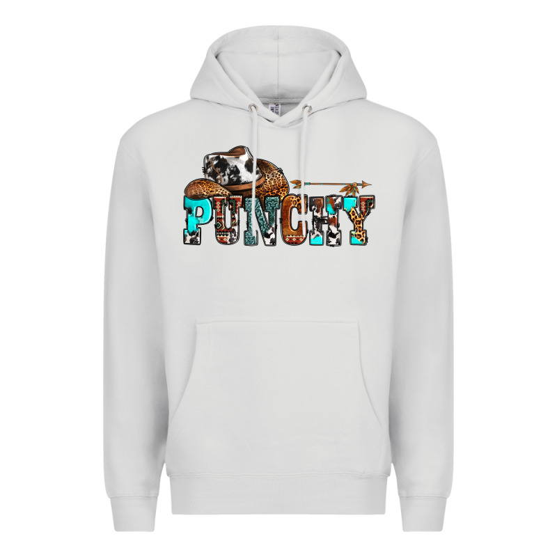 Western Cowboy Hat Punchy Premium Hoodie by OliviaCreatesArt | Teevron