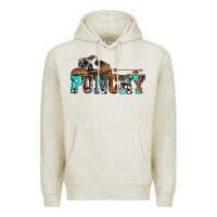 Oatmeal Heather western cowboy hat punchy Premium Hoodie - OliviaCreatesArt