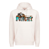 Pale Pink western cowboy hat punchy Premium Hoodie - OliviaCreatesArt