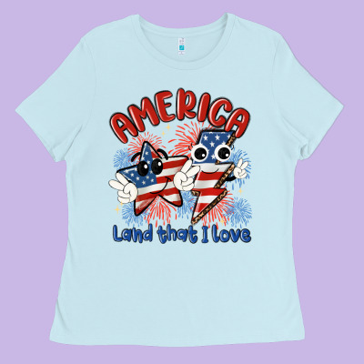 America Land That I Love Ladies Tee Designed By Maliassmallbusiness