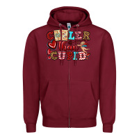 Burgundy cooler than cupid Zipper Hoodie - OliviaCreatesArt